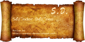 Sándor Dénes névjegykártya