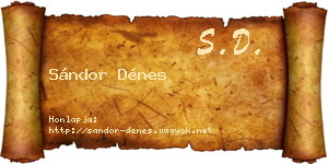 Sándor Dénes névjegykártya