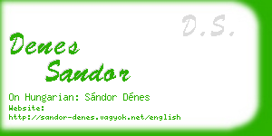 denes sandor business card