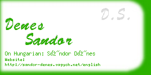 denes sandor business card